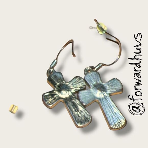 Bundle Sale 3 for $15 | Handcrafted Pastel Multi-Color Cross Earrings - Picture 5 of 7